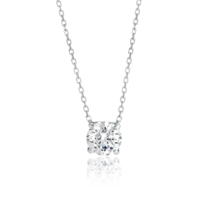 0.7ct Round Diamond Pendant White Gold