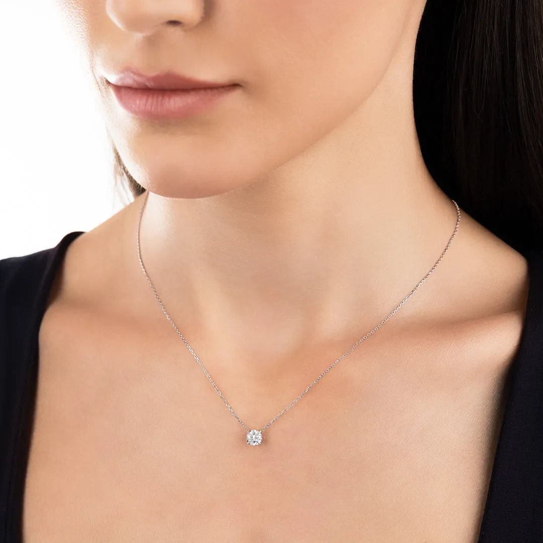 0.7ct Round Diamond Pendant White Gold