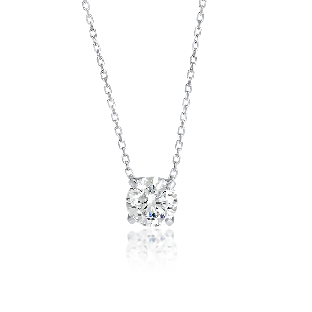 0.7ct Round Diamond Pendant White Gold