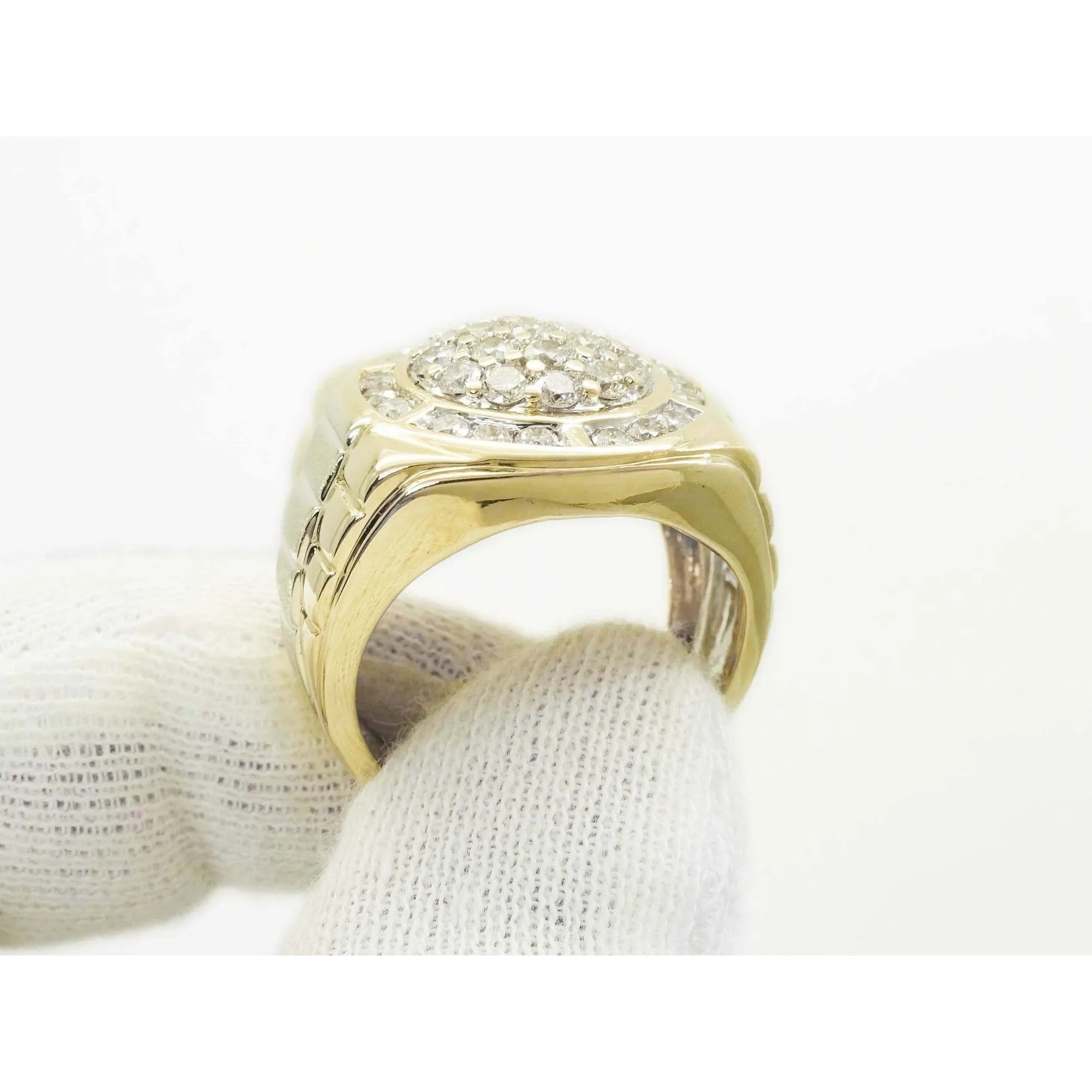0.93 ctw Natural Diamond Rolex Style Design Ring 10k Two-Tone Gold Size 10