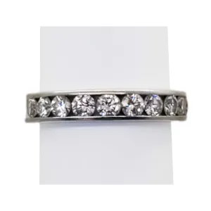 1 ctw Natural Diamond Channel 4mm Band Ring Platinum Size 7