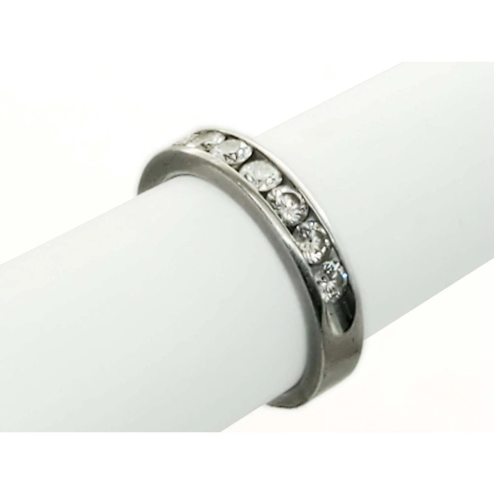 1 ctw Natural Diamond Channel 4mm Band Ring Platinum Size 7