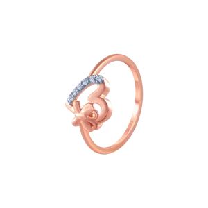 14k (585) Rose Gold And Diamond Ring For Women