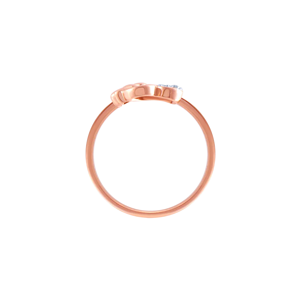 14k (585) Rose Gold And Diamond Ring For Women