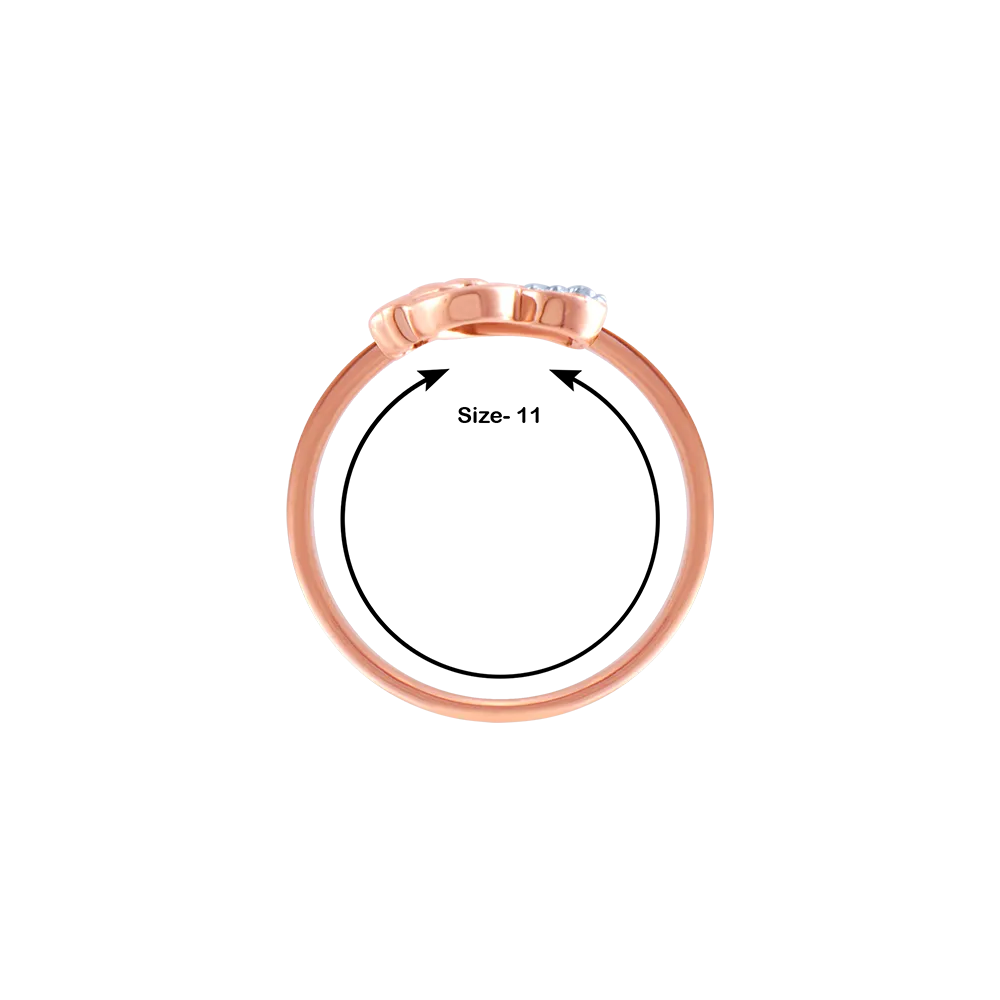 14k (585) Rose Gold And Diamond Ring For Women