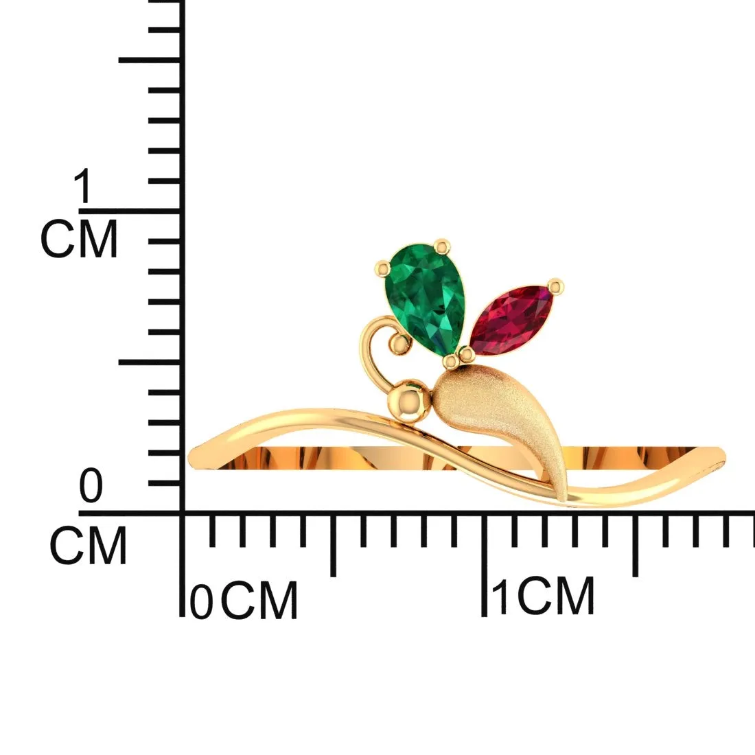 14K Exquisite Stone Studded Colorful Elegance Yellow Gold Ring for Women -