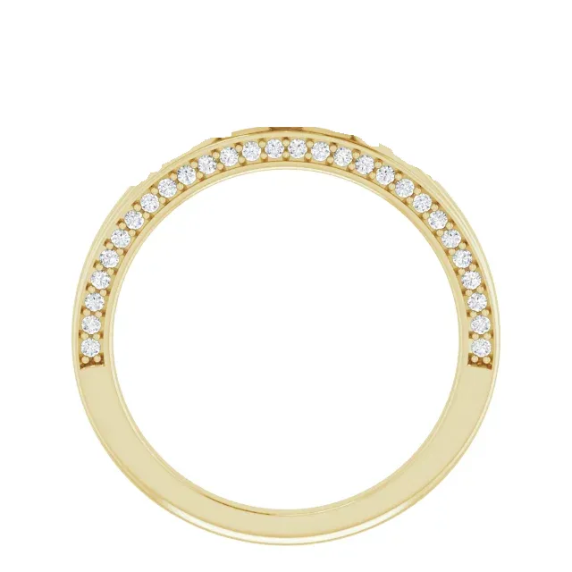 14K Gold 4 Claw Prongs Three-stone Engagement Ring with Lab-grown Diamonds