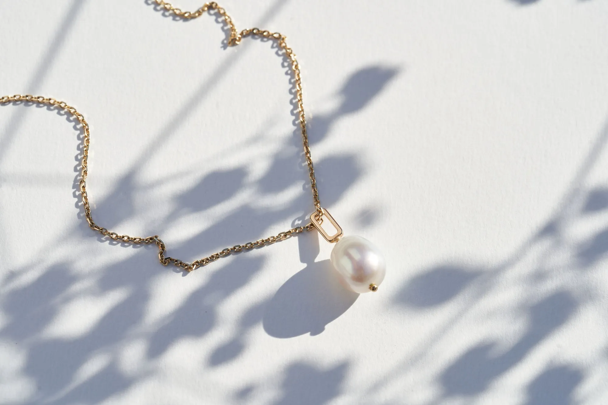 14K Gold Baroque Pearl Pendant