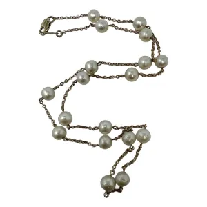 14K Gold Chain Necklace with Freshwater Pearls