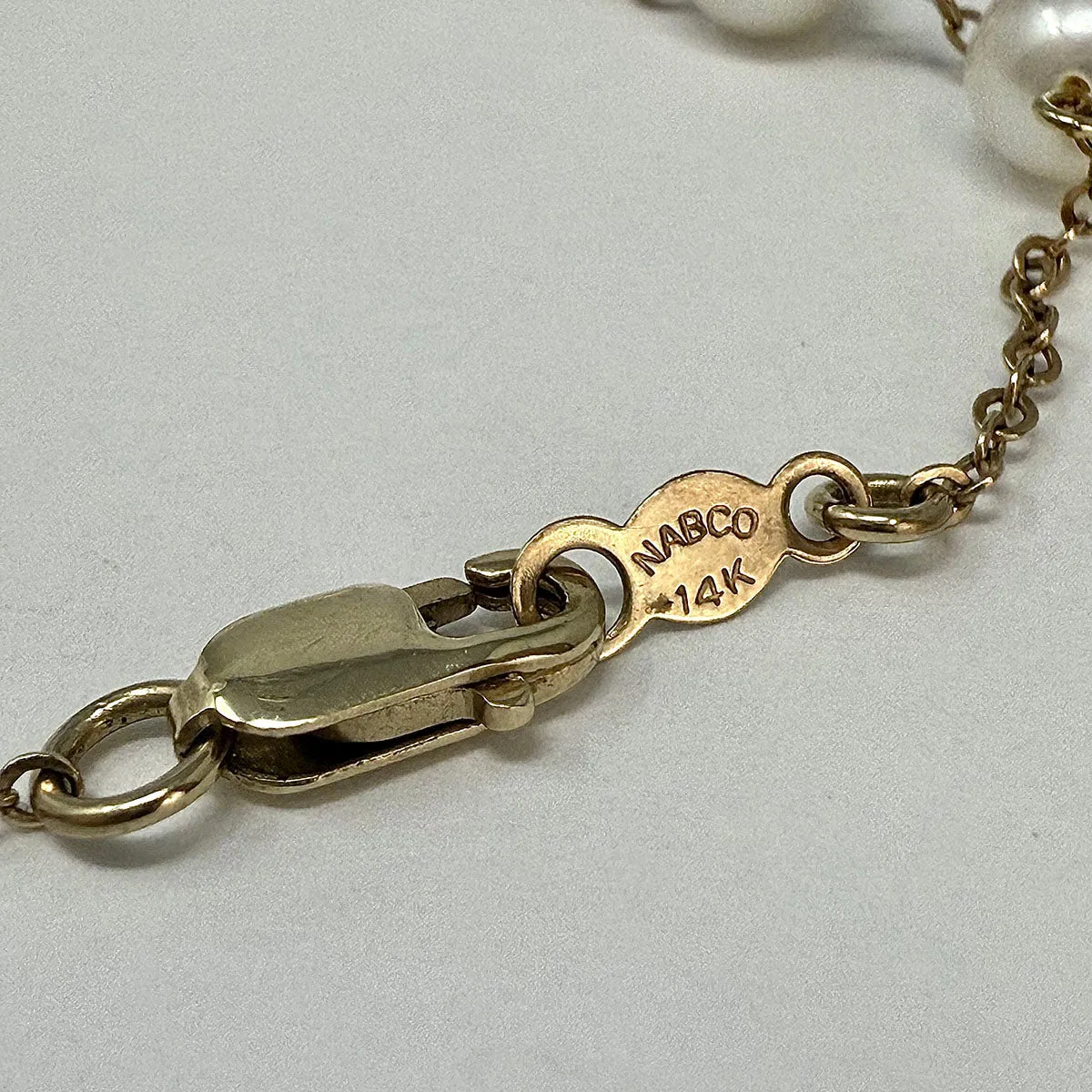 14K Gold Chain Necklace with Freshwater Pearls