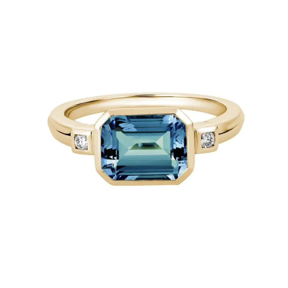 14k Gold London Blue Topaz Ring