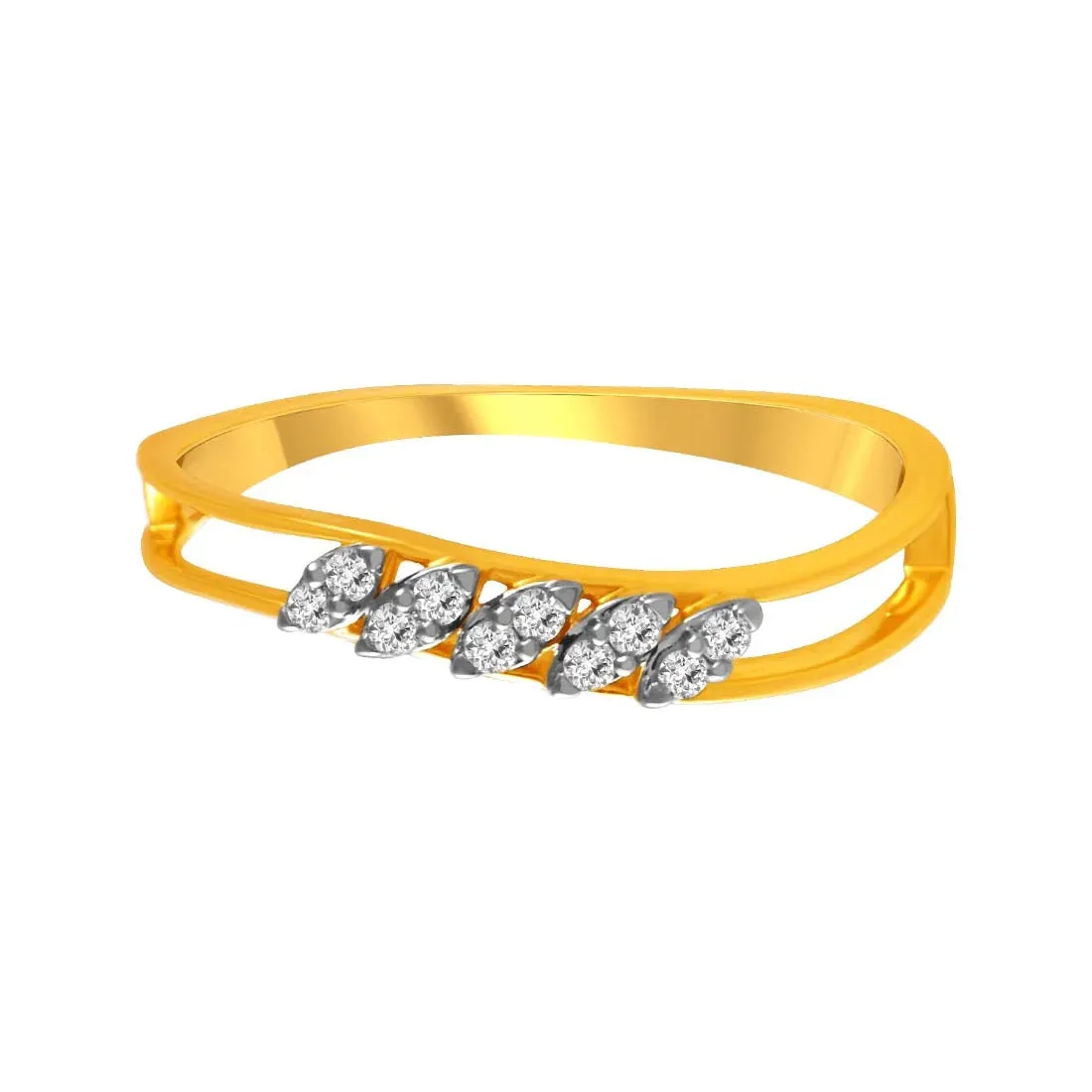 14K Gold Ring With A Conjoined Five Leaf Pattern In The Centre