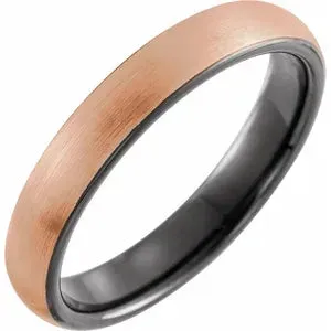 18K Rose Gold PVD & Black PVD Done Shape Tungsten Band