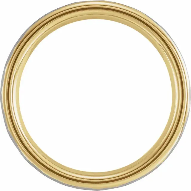 18K Yellow Gold PVD 6 mm Hammered Texture Tungsten Band