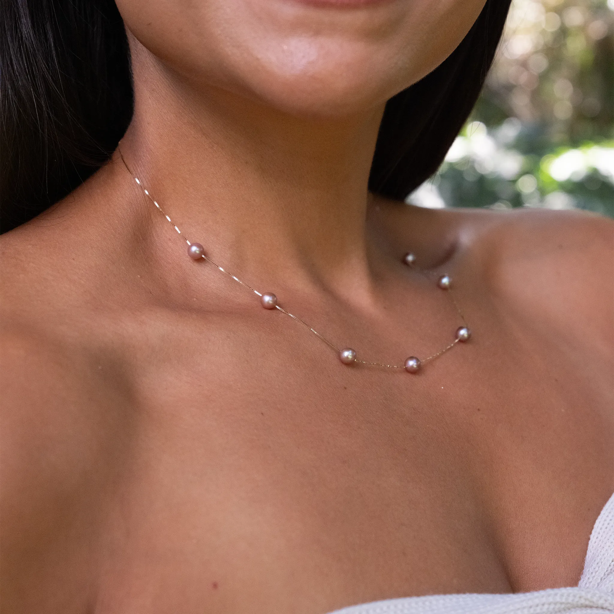 18" Mixed Freshwater Pearl Necklace in Gold - 5-6mm