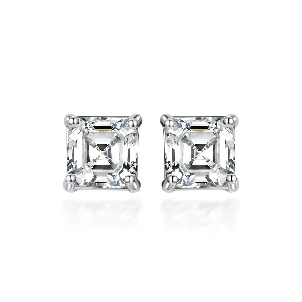 2 Carat Asscher Studs