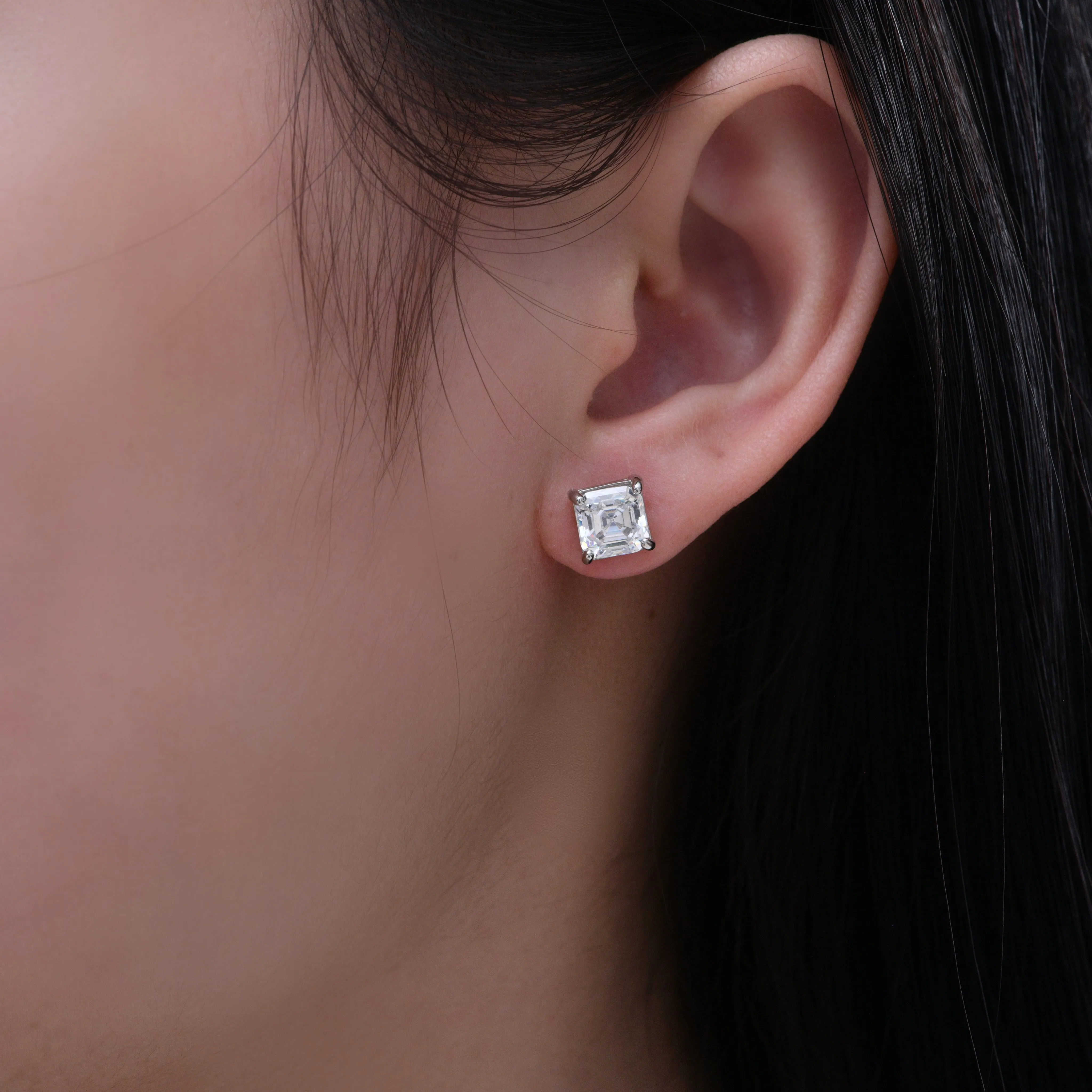 2 Carat Asscher Studs
