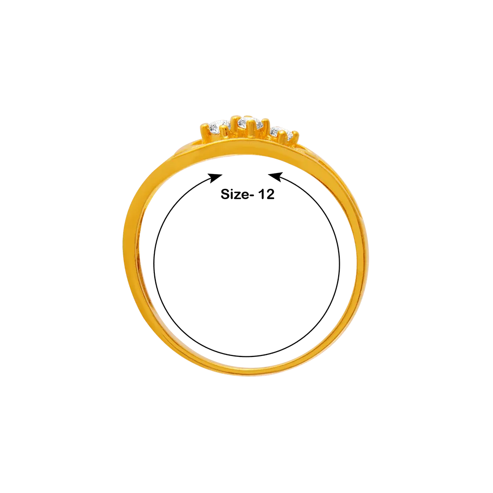 22KT Yellow Gold And American Diamond Ring For Women
