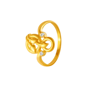 22KT Yellow Gold And American Diamond Ring For Women