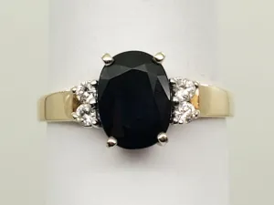 2.62ct tw Natural Heated Sapphire & Earth Mined Diamond Accent Ring 14k Size 7