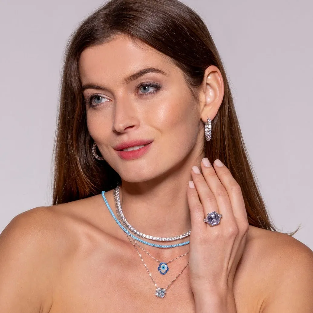 4.50 Carat Inside Out Shared Prong Hoops