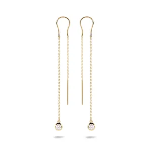 925 Silver earrings gilded with 18k yellow gold assembled with zirconium oxide