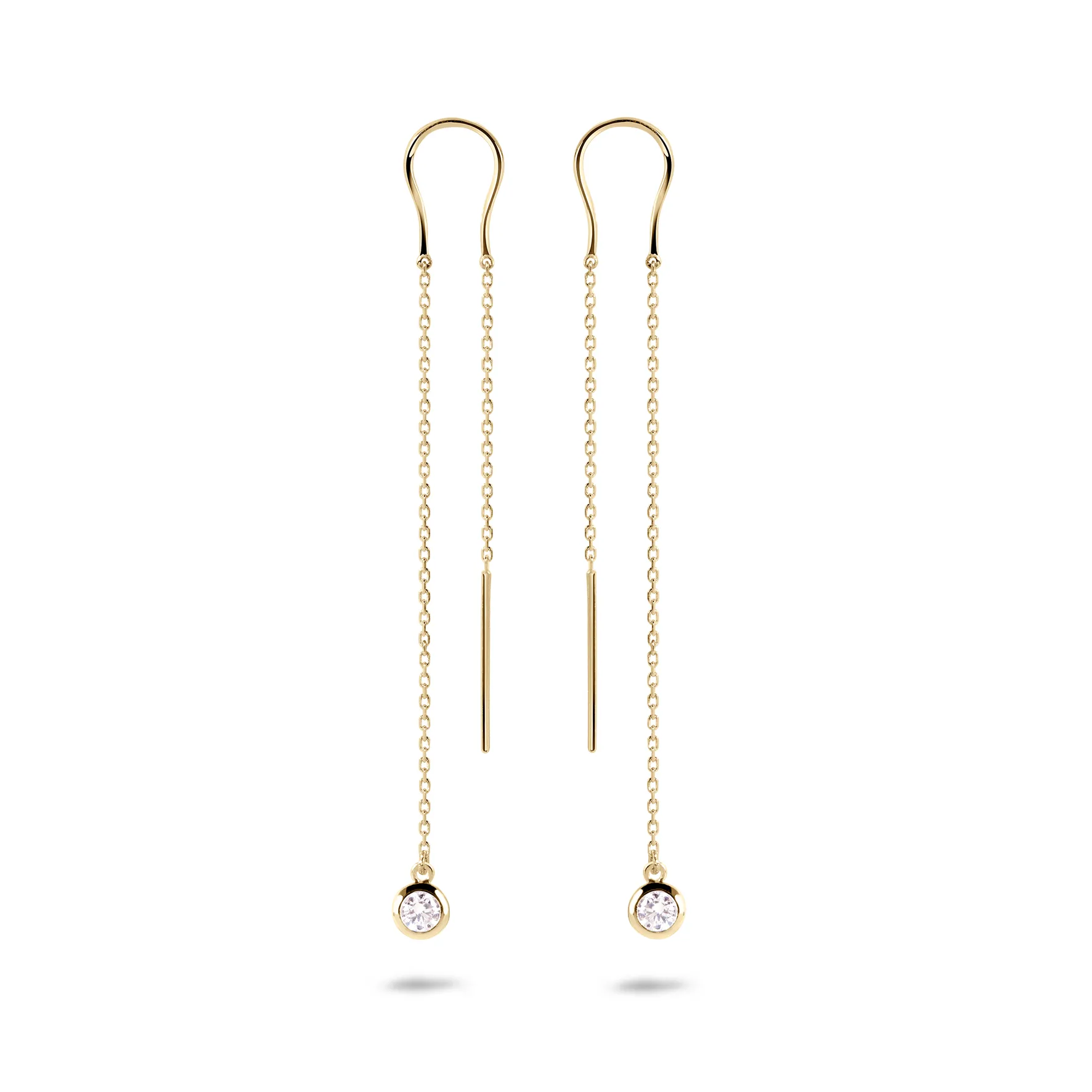 925 Silver earrings gilded with 18k yellow gold assembled with zirconium oxide
