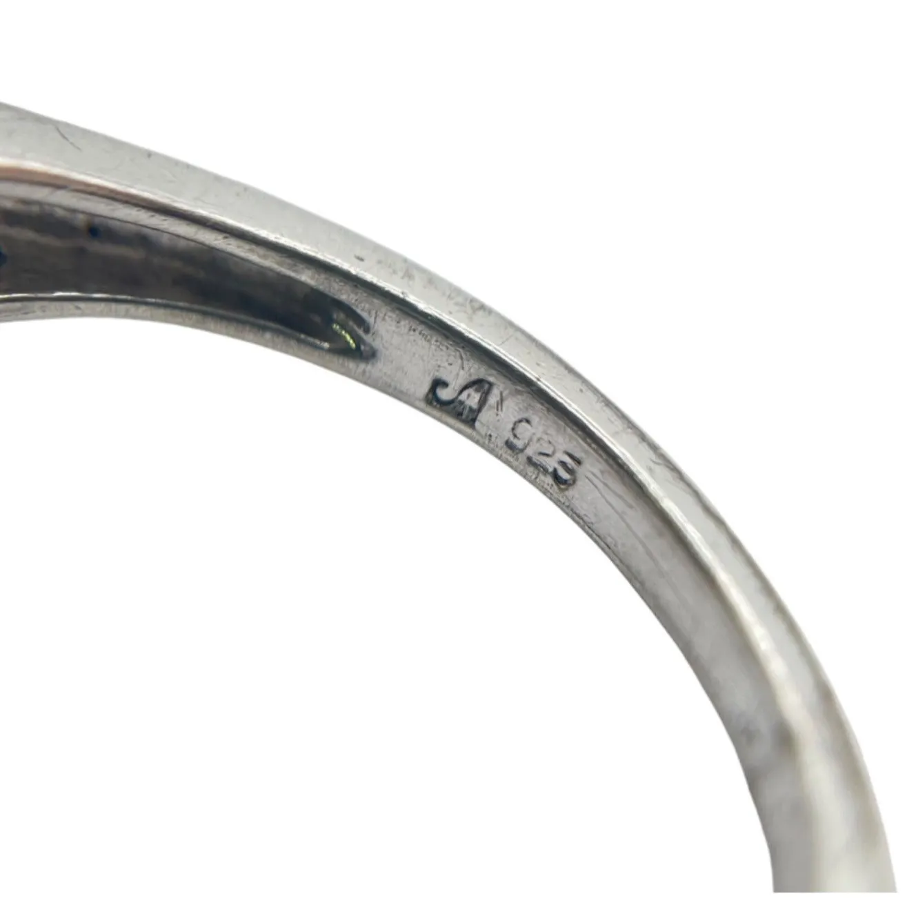 925 Silver Round Cut CZ Halo Ring Size 6.75 Engagement Wedding Twisted Band