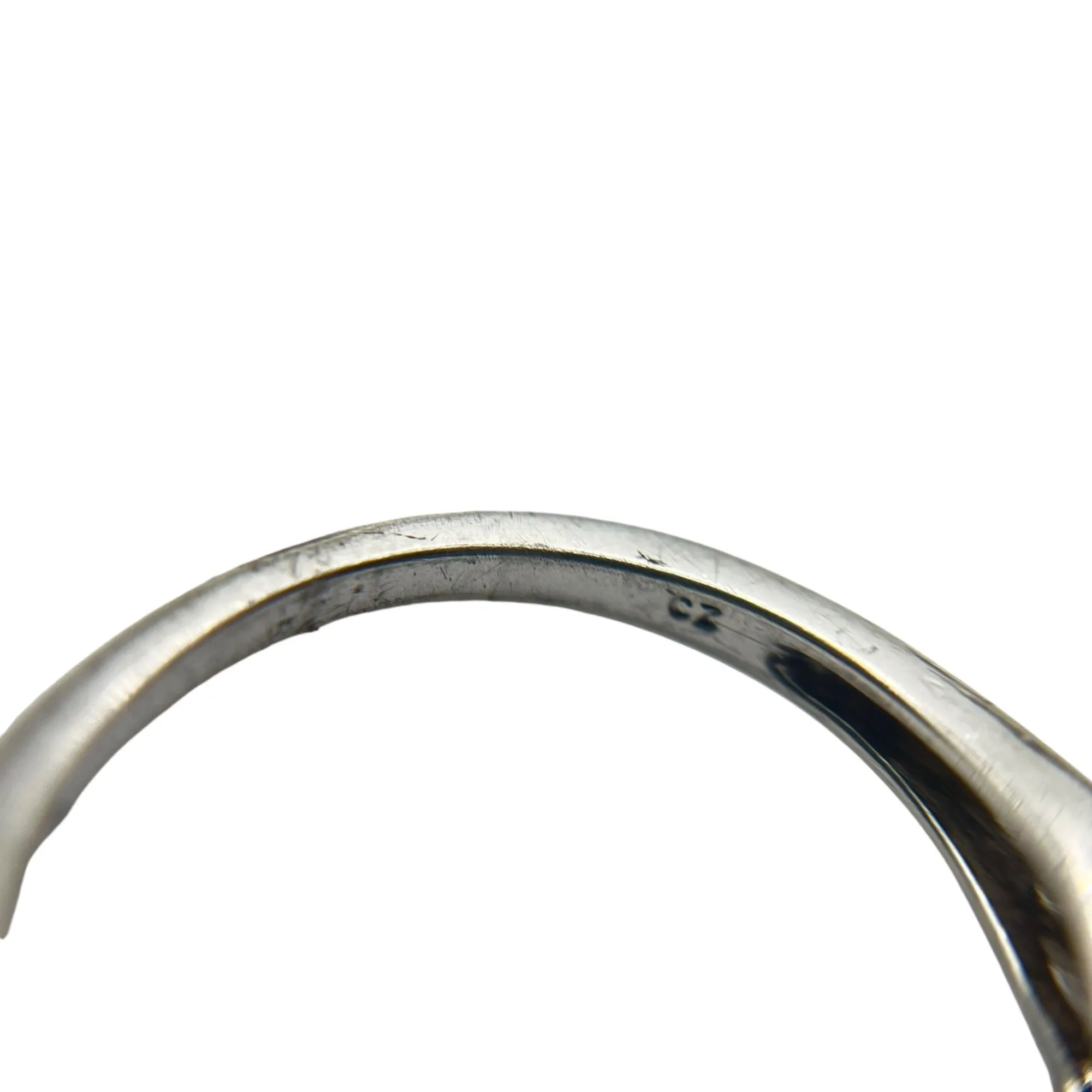 925 Silver Round Cut CZ Halo Ring Size 6.75 Engagement Wedding Twisted Band