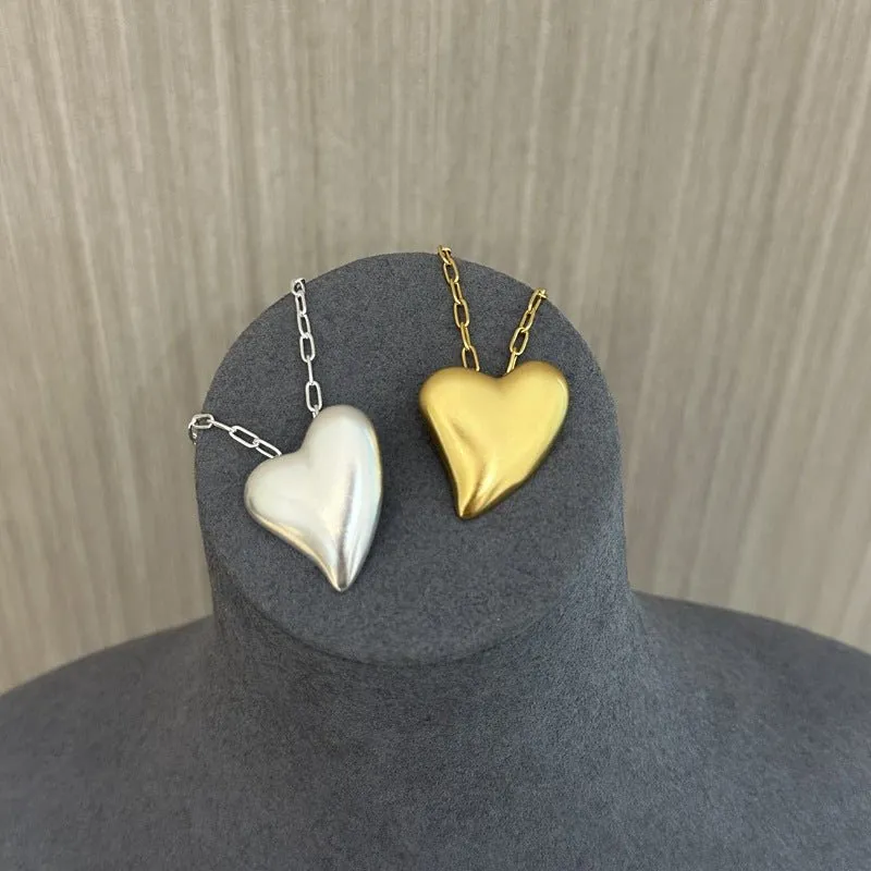 925 Sterling Silver Frosted Love Necklaces