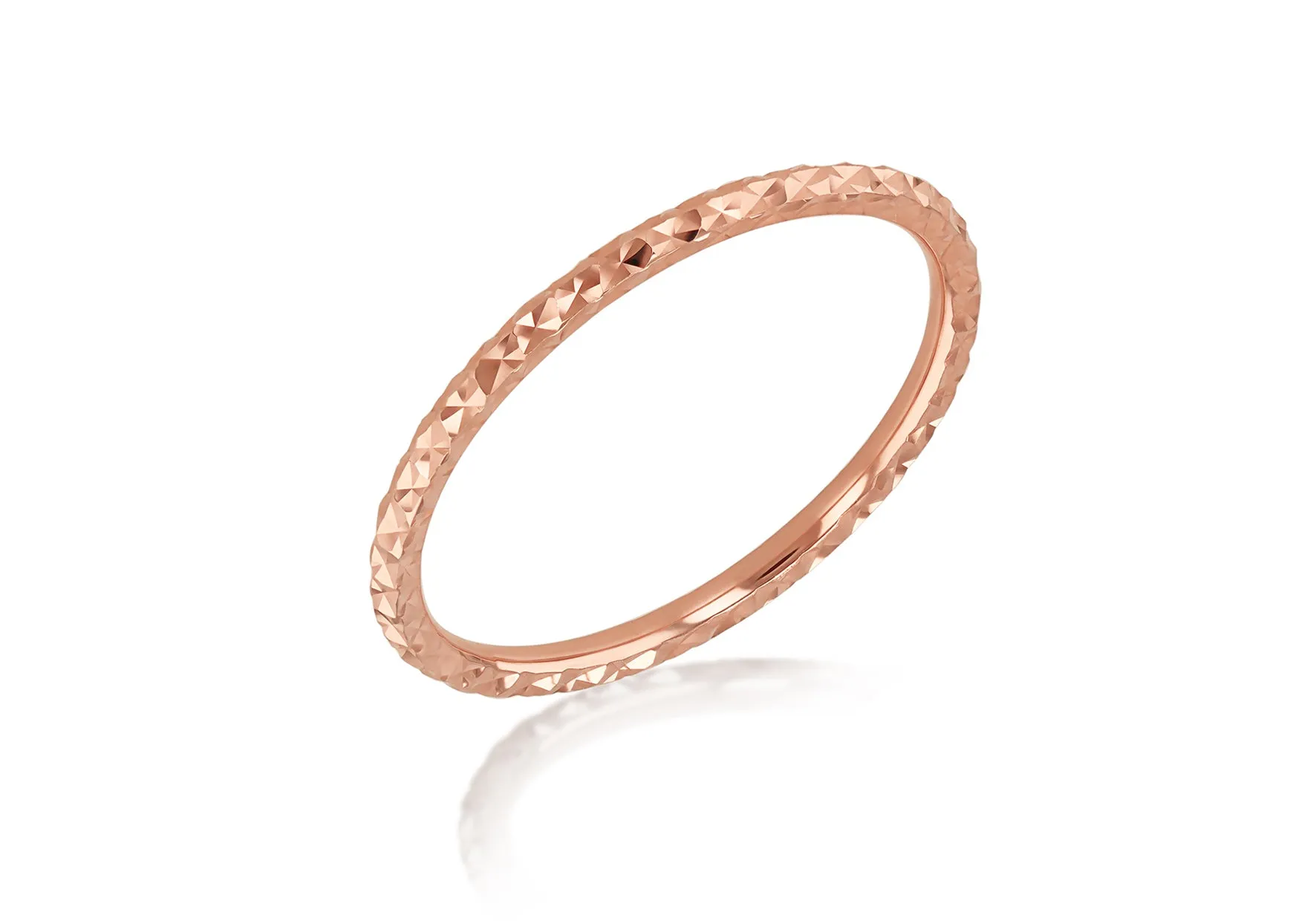 9ct Rose Gold Slim DC Stacking Ring