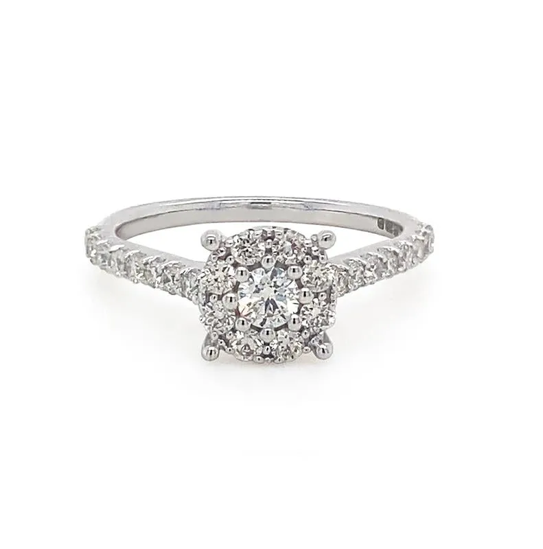 9K White Gold Diamond Cluster Ring