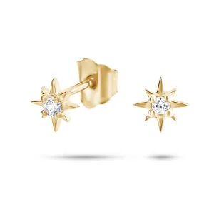 9k Yellow Gold Earrings Set with HSI Diamonds