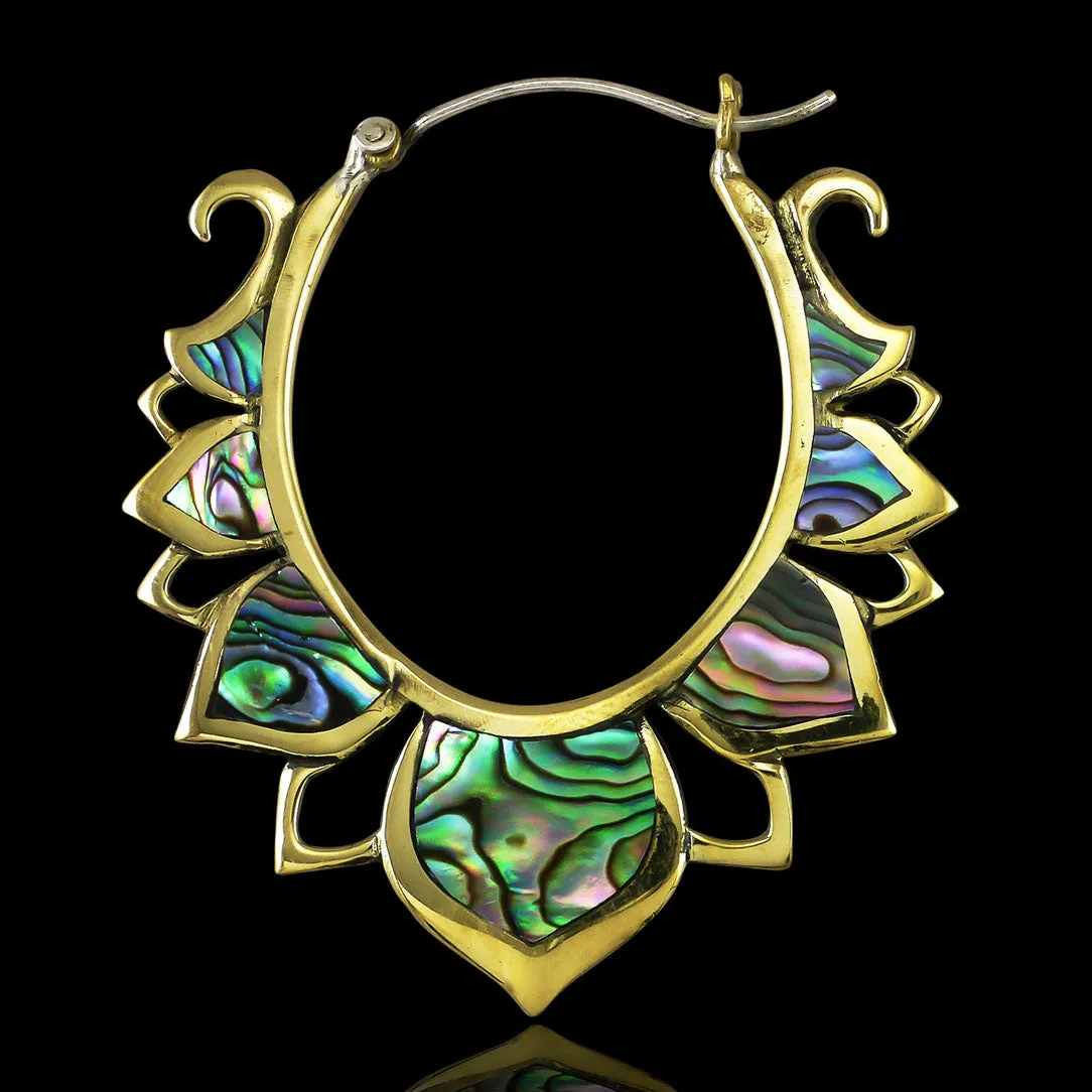 Abalone Lotus Drops - Silver Post