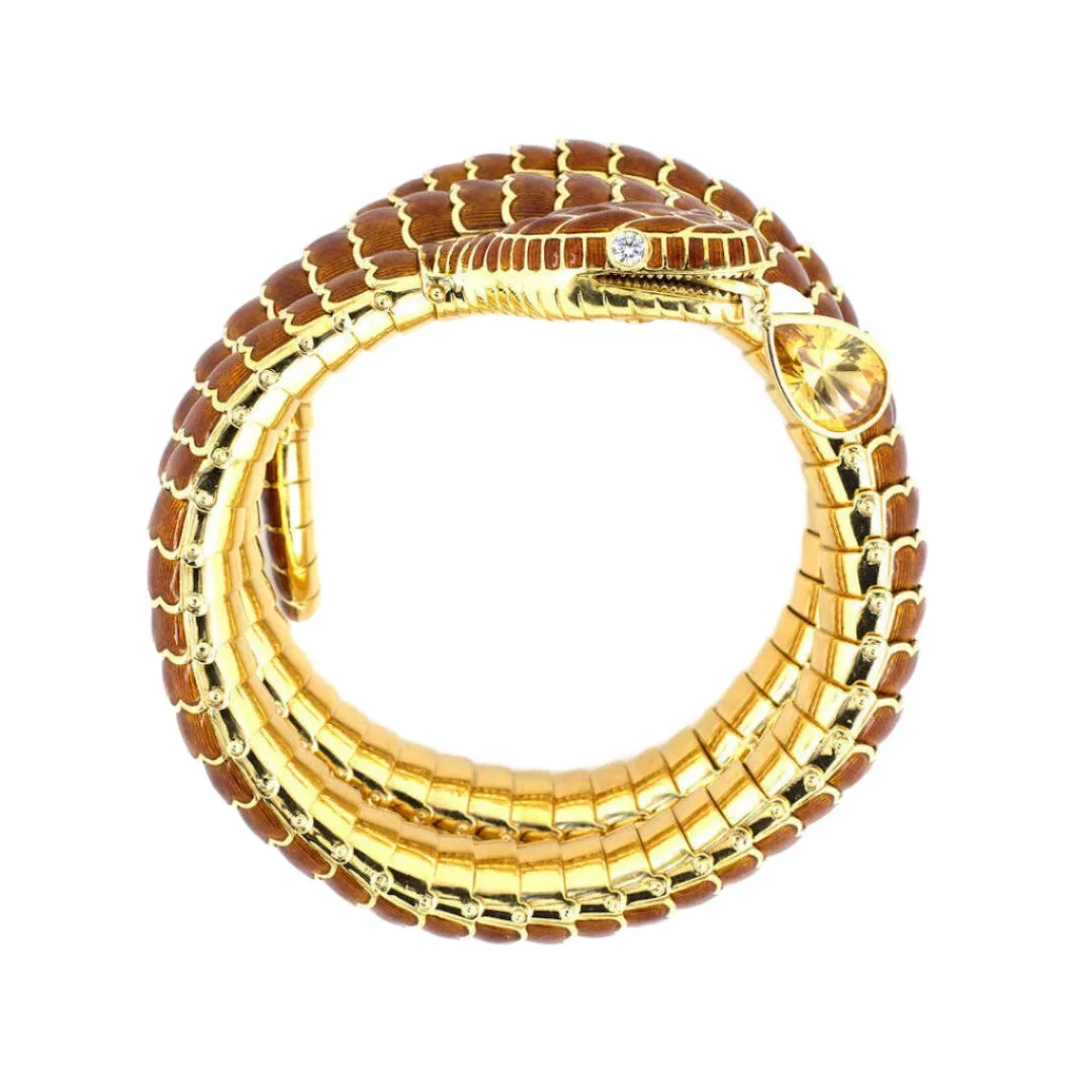 Adria de Haume Wraparound Enamel Snake Bracelet