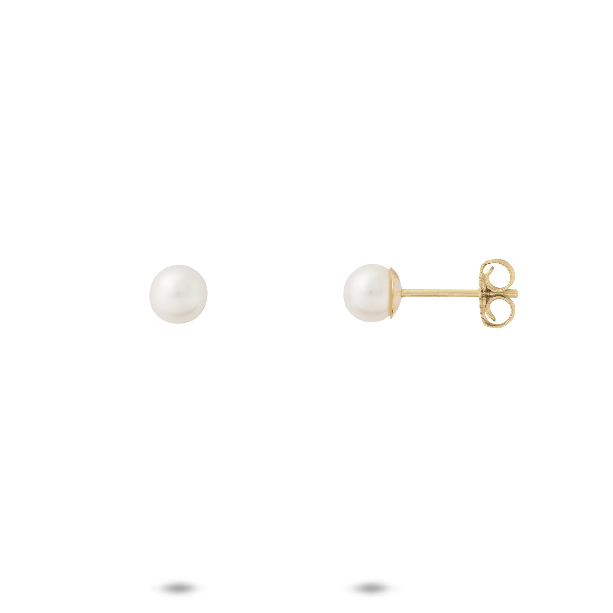 Akoya White Pearl Earrings in Gold - 4.5-5mm