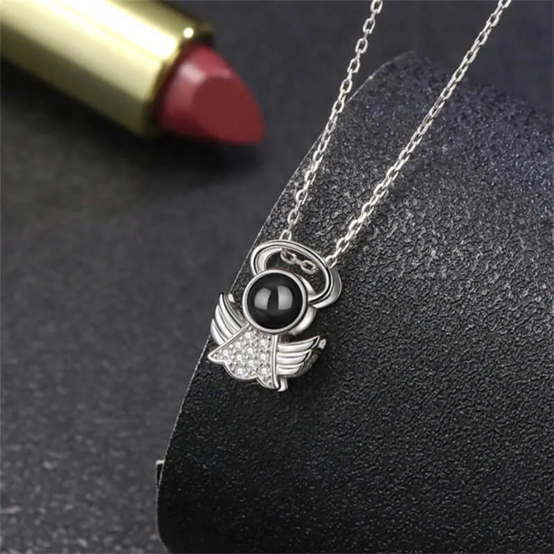 Angel Wings Projection Necklace with Picture Inside