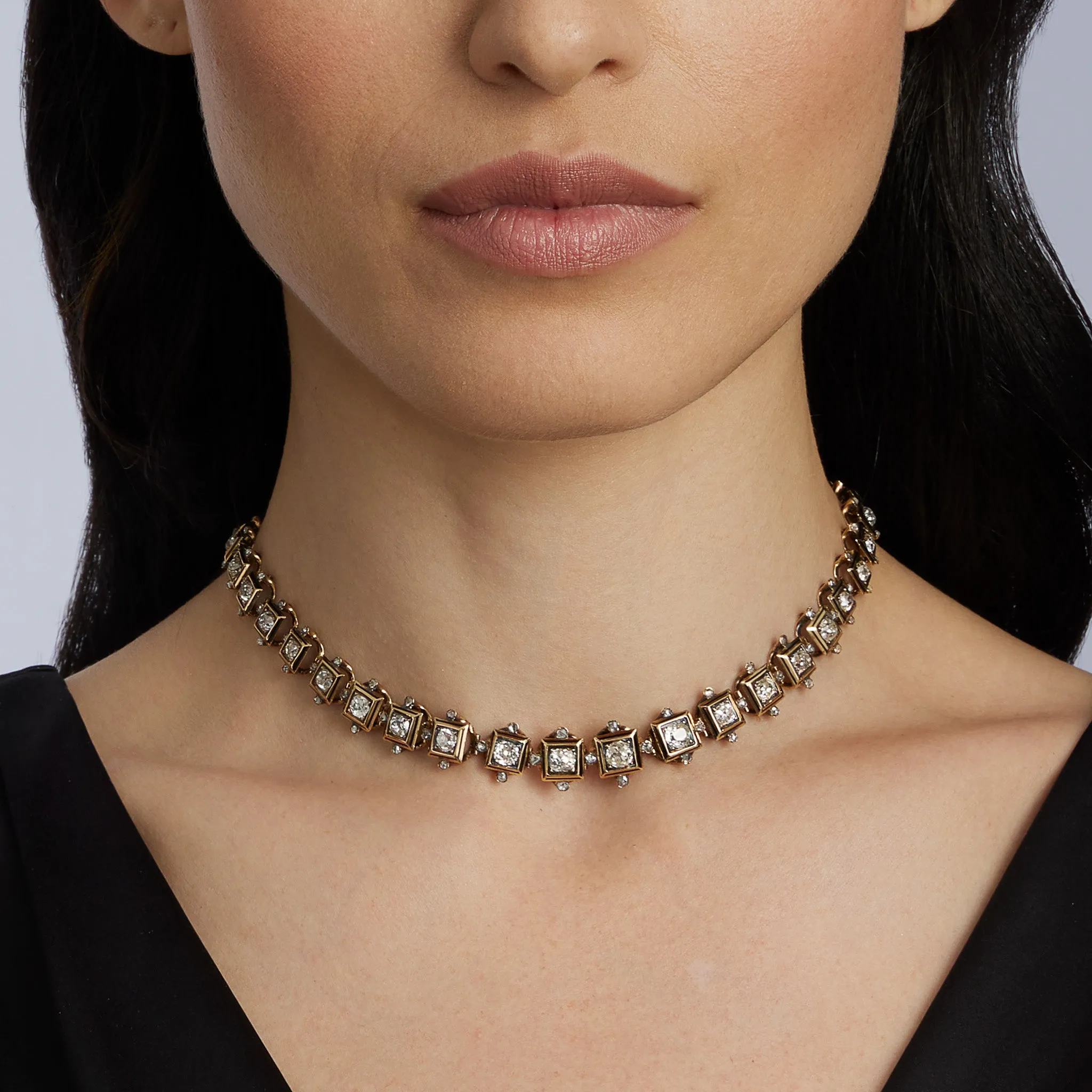 Antique Old Mine-cut Diamond Rivi??re Necklace