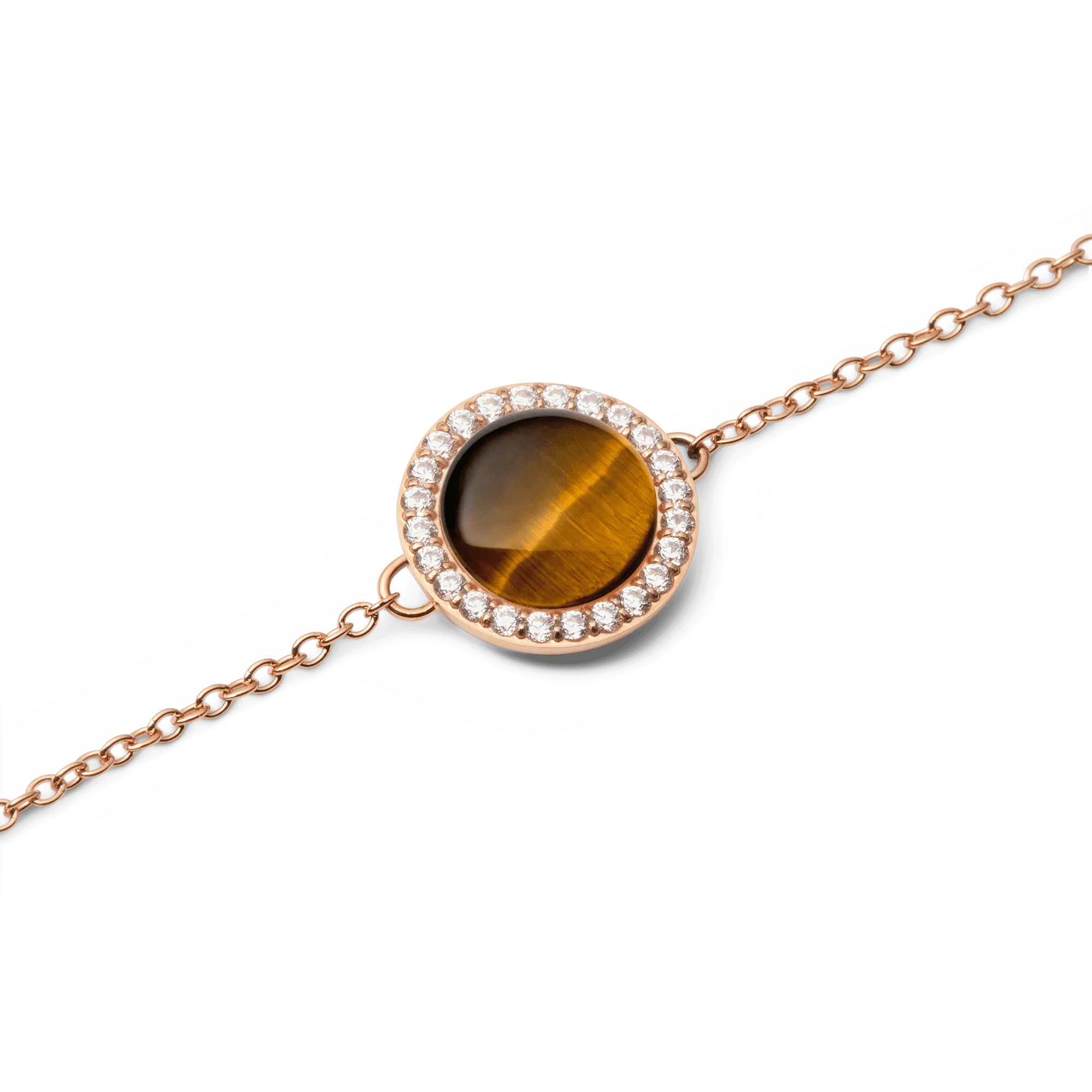 Audrey Bracelet Tiger Eye Rose Gold