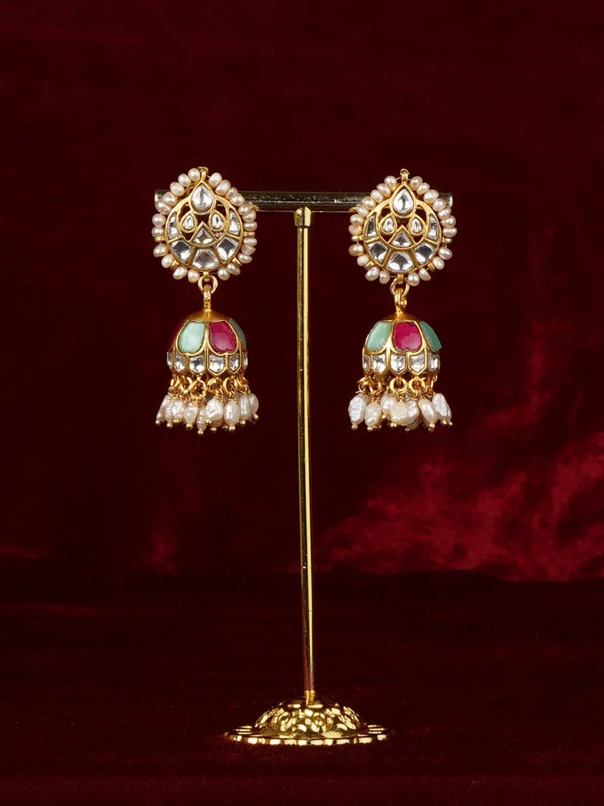 Basra Edit - Real Pearls Multicolor Gold Plated Mishr Earrings - MR-E304M