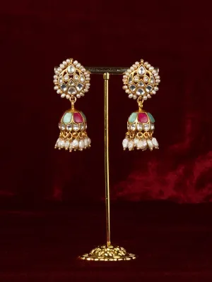 Basra Edit - Real Pearls Multicolor Gold Plated Mishr Earrings - MR-E304M
