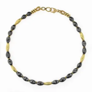 Black Diamond Oval Bead Bracelet