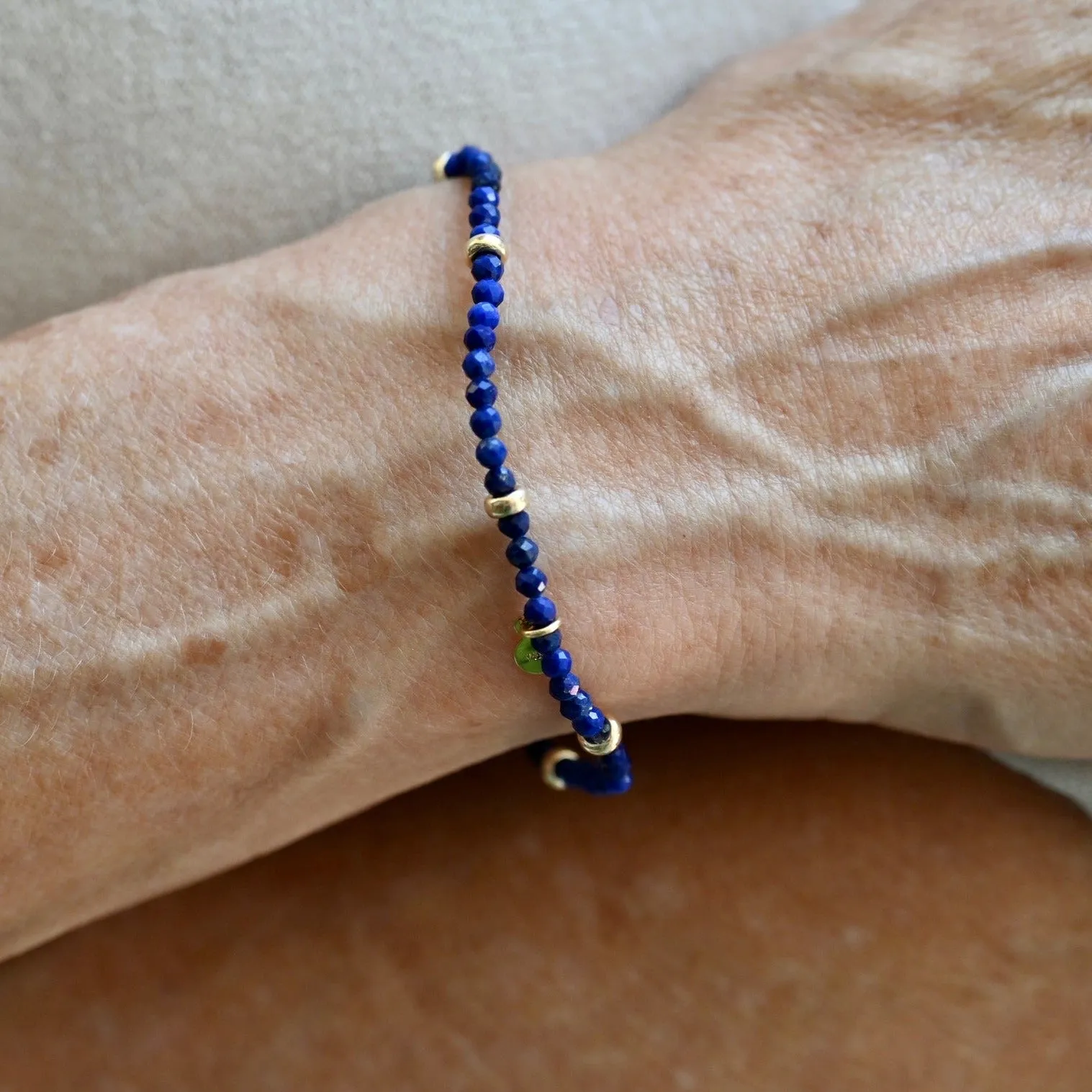 Blue Lapis Bead Bracelet