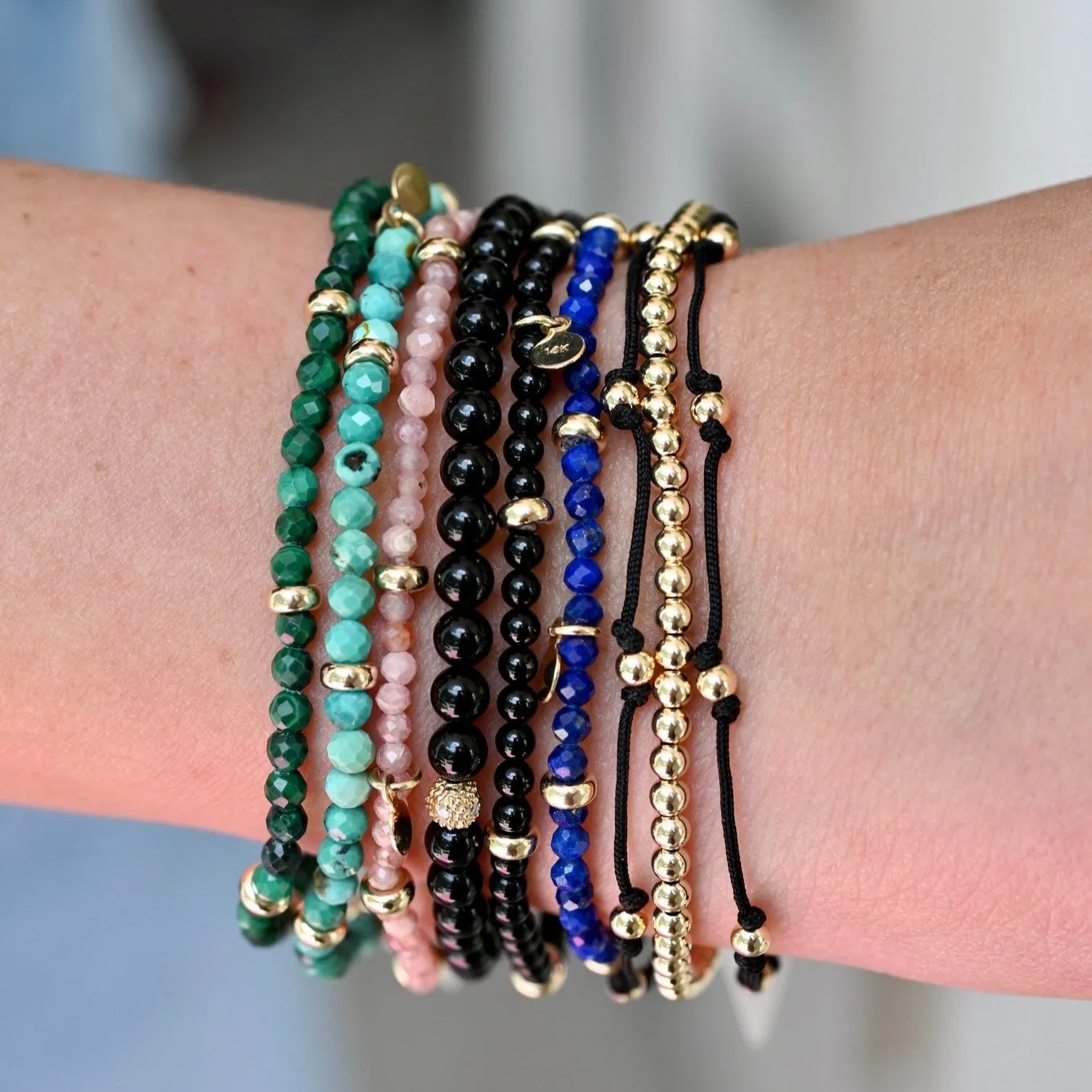 Blue Lapis Bead Bracelet