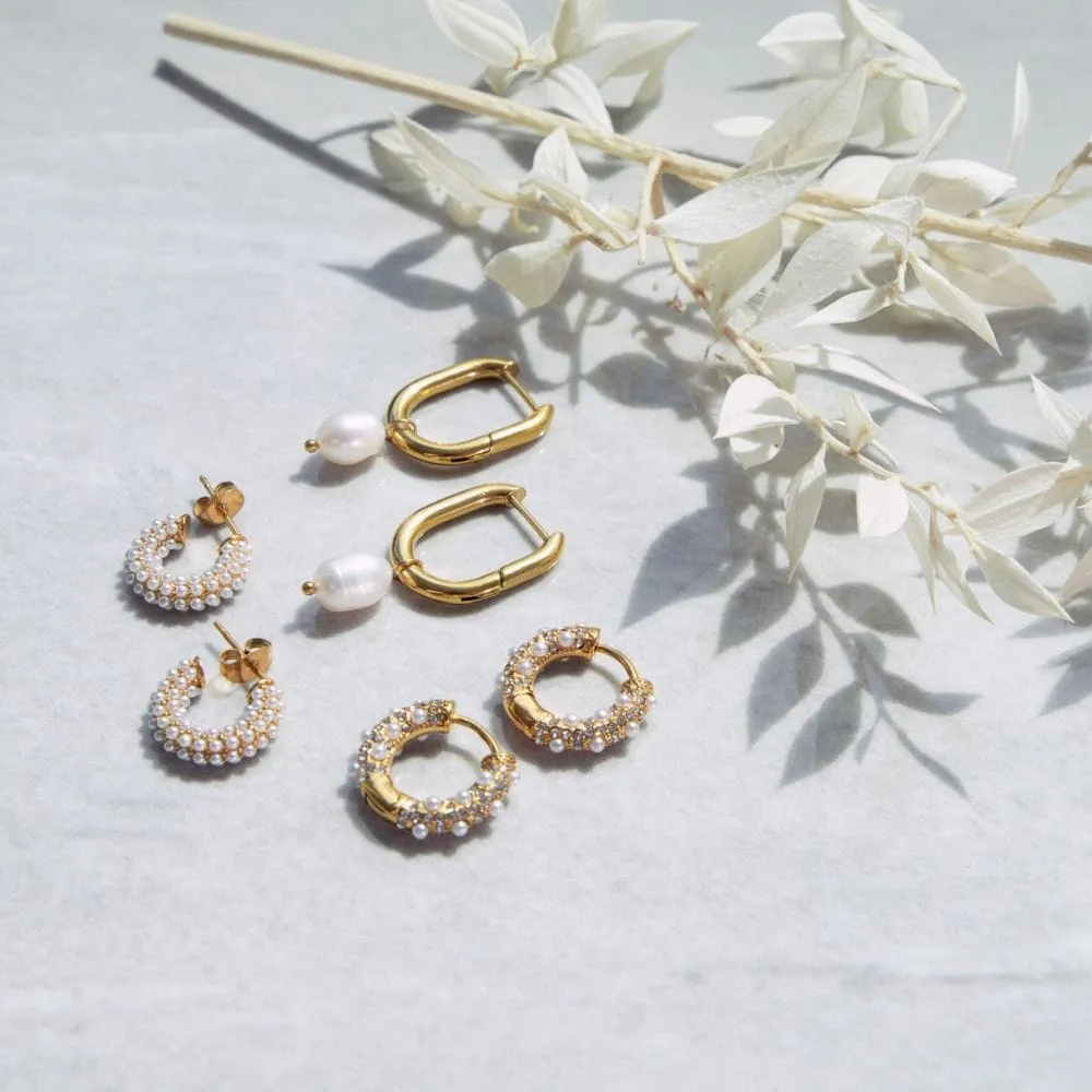 Bora Bora Pearl Hoop Earrings