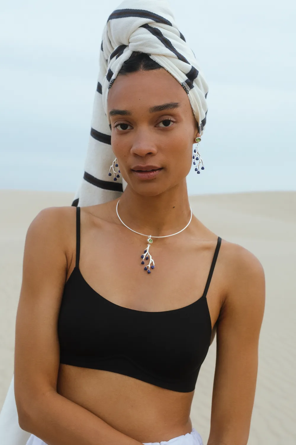 Branch Collar Necklace Peridot Mix