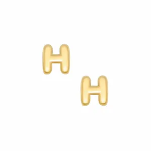 Bubble Initial Stud Earrings
