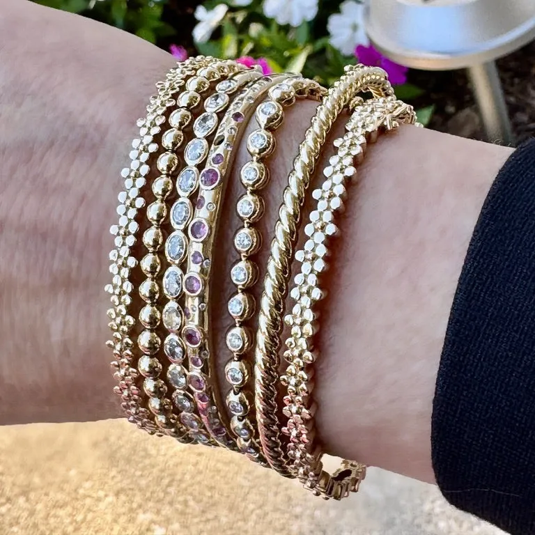 Buttercup Flower Hinged Bangle
