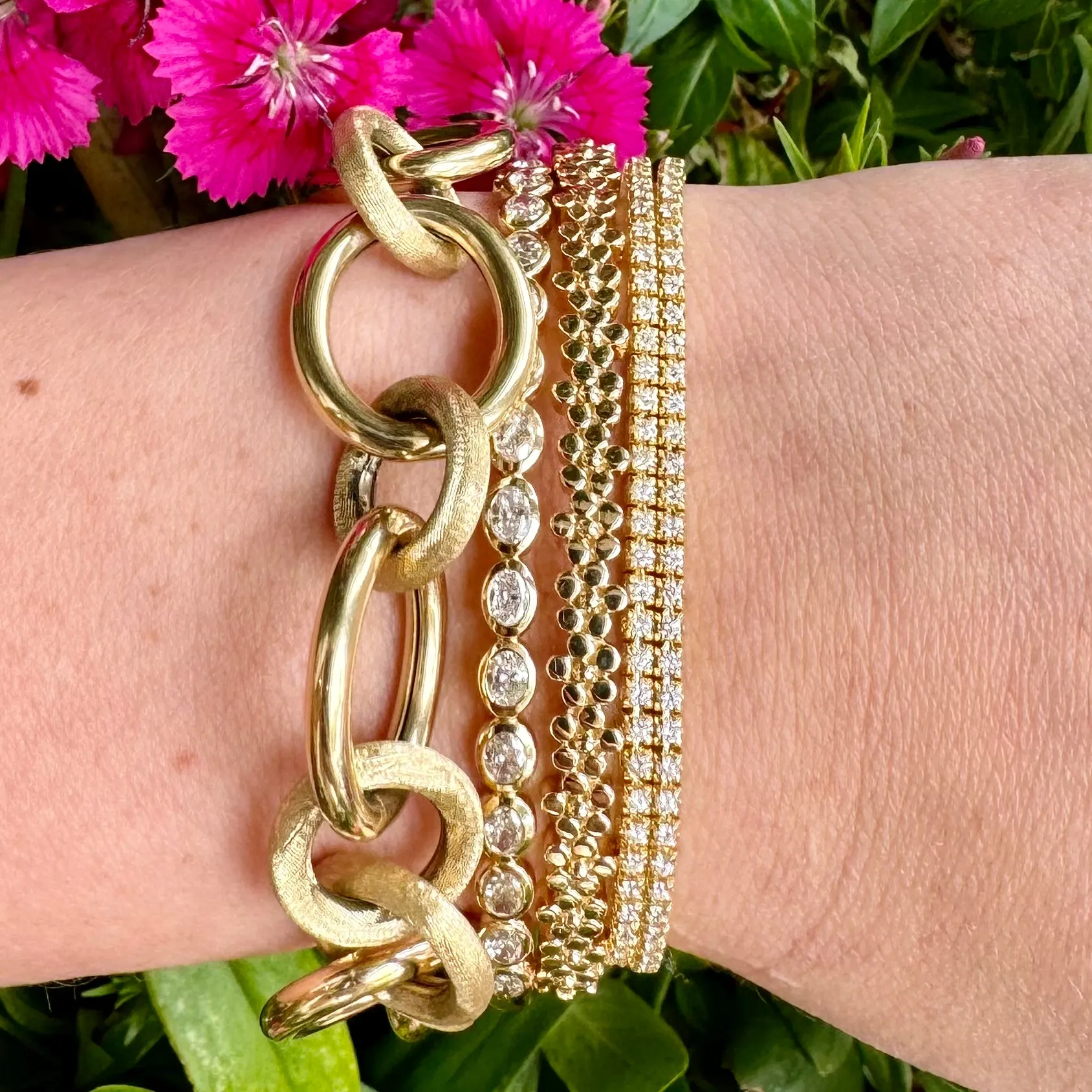 Buttercup Flower Hinged Bangle