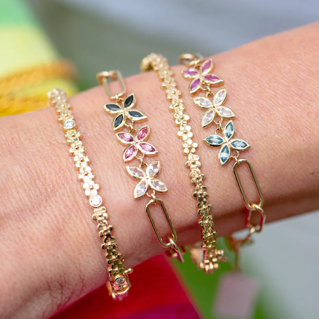 Buttercup Flower Hinged Bangle